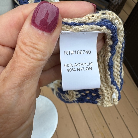 North Style Striped Blue and Cream Women's Long Sleeve CARTIGAN Style size large - Picture 7 of 8